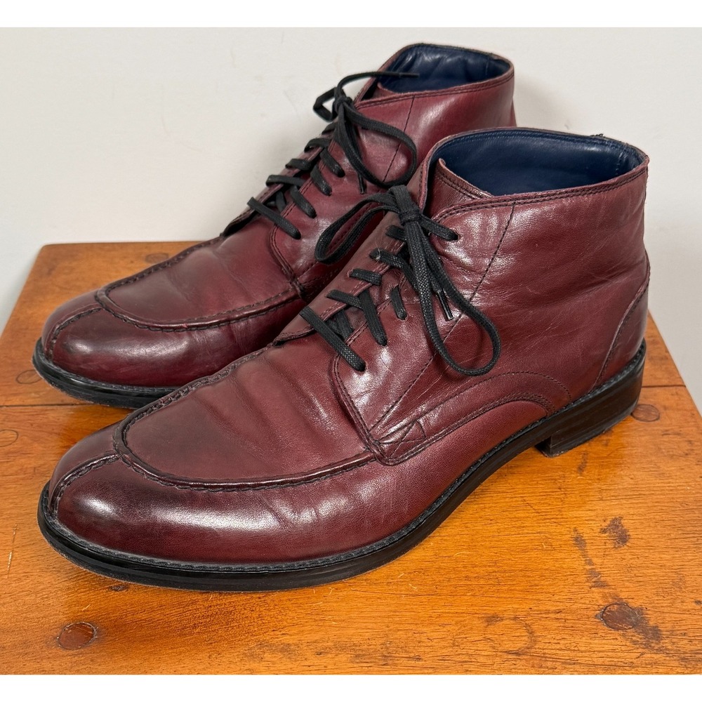 Cole Haan Air Harrison Burgundy Leather Chukka Boots Mens 9 M C10864 NikeAir